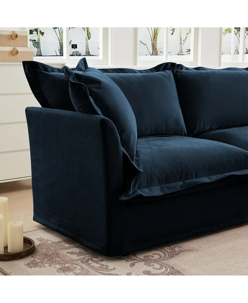 Streamdale Cozy Blue Chenille Armchair with Ample Cushioning