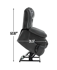 Streamdale Electric Grey Power Lift Recliner with Vibration Massage and Heating
