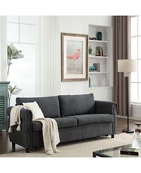 80.7" 2-in-1 Sofa Bed Sleeper with Large Mattress(63"70.93.3 inch), for Living Room Spaces Bedroom