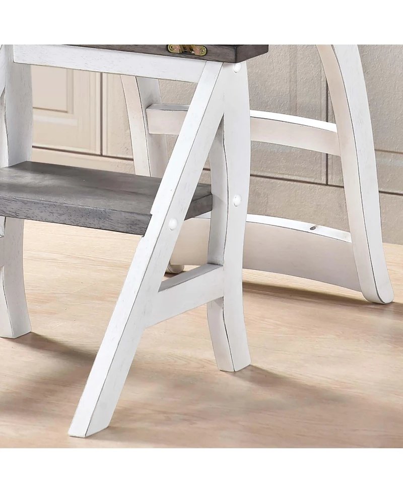 Streamdale Solid Wood Foldable Ladderchair Dual Purpose Stepladders Step Display Stand Flower Stand forHome,Library,Kitchen