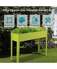 Metal Raised Garden Bed with Legs and Drainage Hole