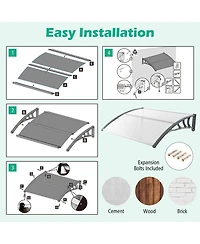 48 x 40 Inch Outdoor Front Door Window Awning Door Canopy Exterior