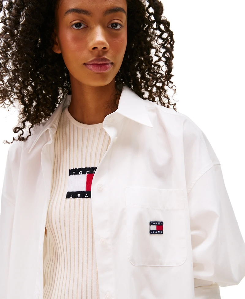 Tommy Jeans Women's Cotton Oversized Mini Shirt Dress