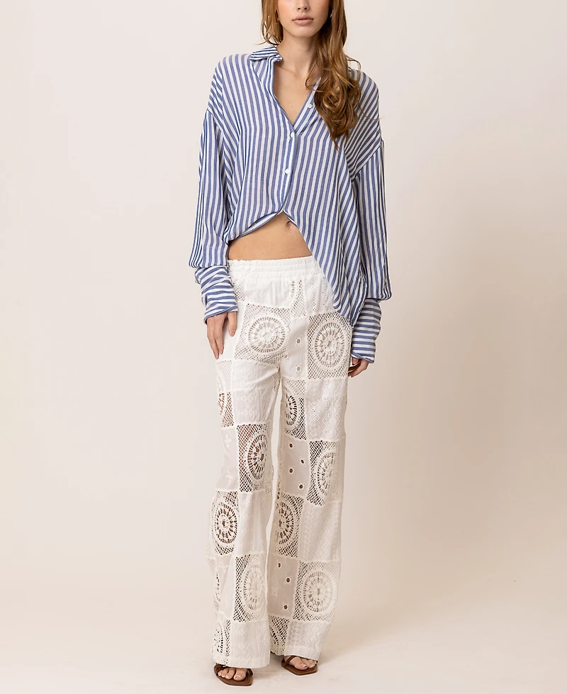 Line & Dot Women's Biva Quilted-Lace Pull-On Pants