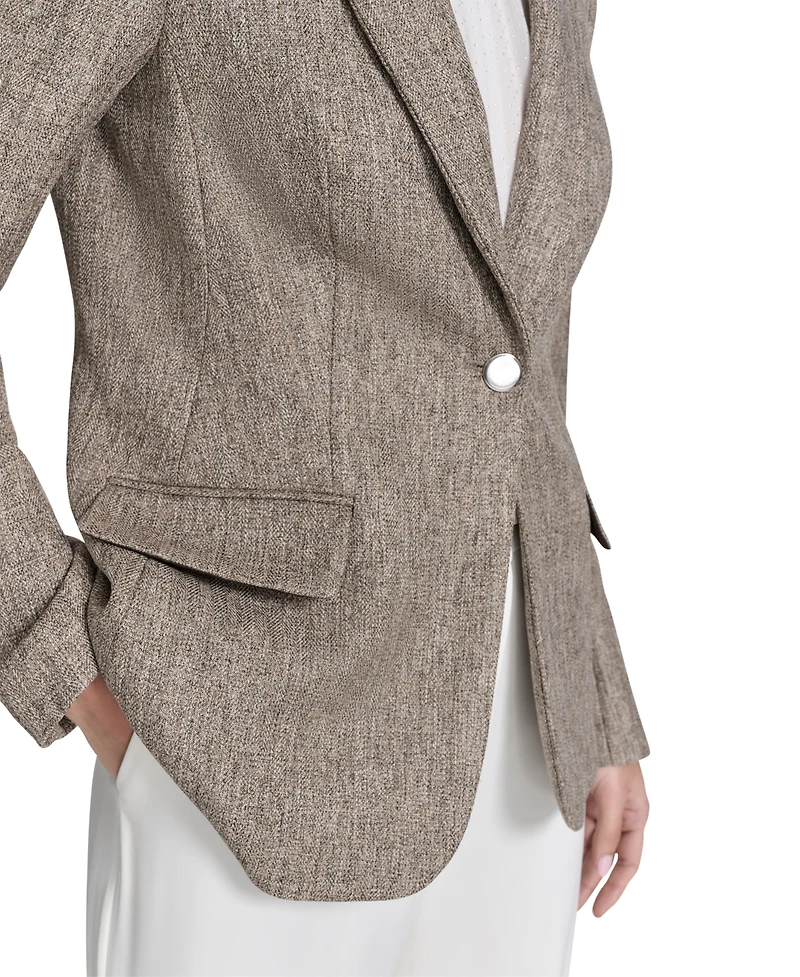 Calvin Klein Women's Textured One-Button Jacket