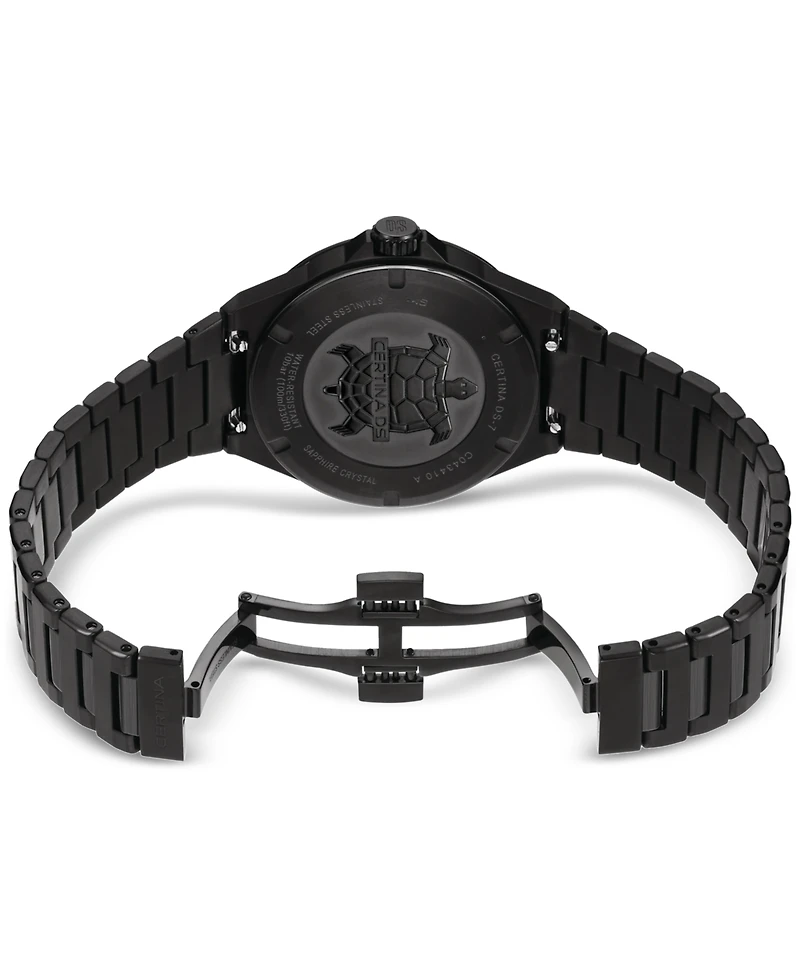 Certina Men's Swiss Ds-7 Black-Tone Stainless Steel Bracelet Watch 39mm