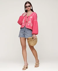 Avec Les Filles Women's Embroidered Peplum Jacket