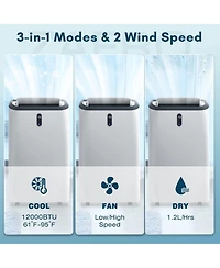 Cowsar Portable Air Conditioners,3-in-1 Portable Ac Unit,12000 Btu Air Conditioner for Room Up to 550 Sq. Ft,Cool & Dehumidifier & Fan Modes, Portable
