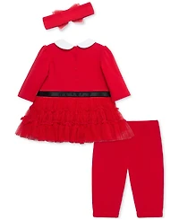 Little Me Baby Girls Santa Tutu Dress, Headband & Leggings, 3 Piece Set