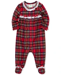 Little Me Baby Girls Plaid Footed Coverall