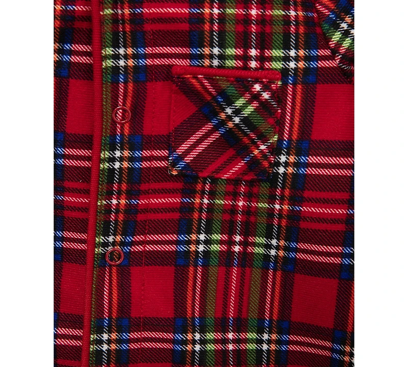 Little Me Baby Boys Plaid Footed Coverall