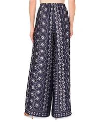 CeCe Women's Elastic-Waist Wide-Leg Flowy Pants