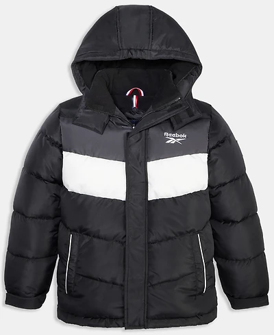 Reebok Big Boys Color Blocked Promo Long Sleeve Puffer Jacket