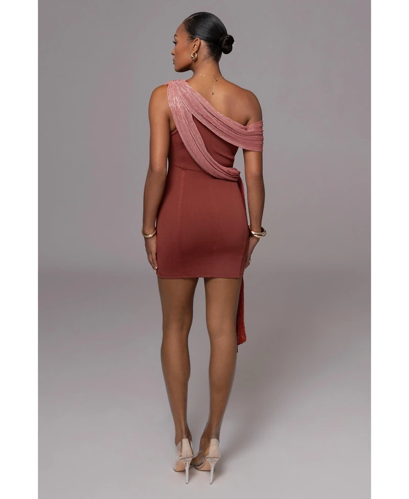 Jluxlabel Women's Asymmetric Drape Mini Dress