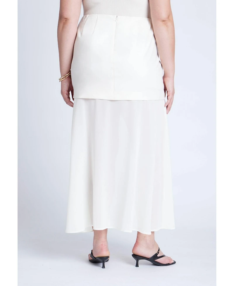 Eloquii Women's Mixed Media Skirt