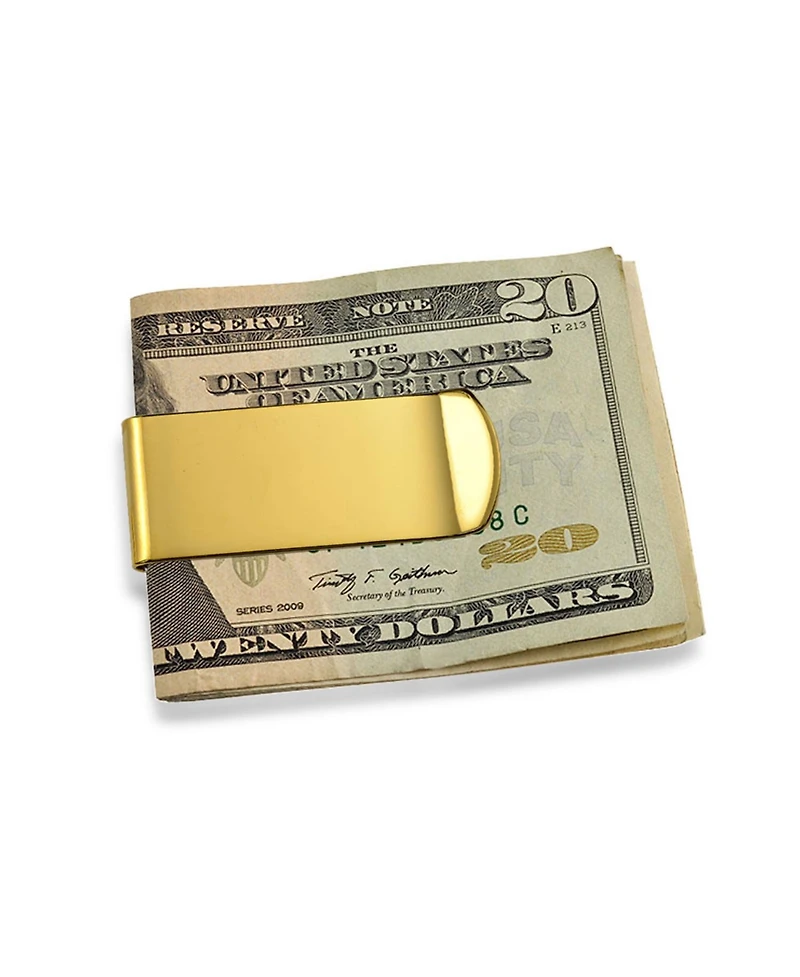 Bling Jewelry Set of 2 Large Wide Strong Money Clip Card Holder Black Gold Stainless Steel