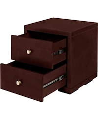 Wooden 2-Drawer Nightstand – Solid and Composite Wood Construction