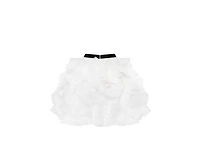 Milla Women's Danceable mini skirt with ruched flower appliques