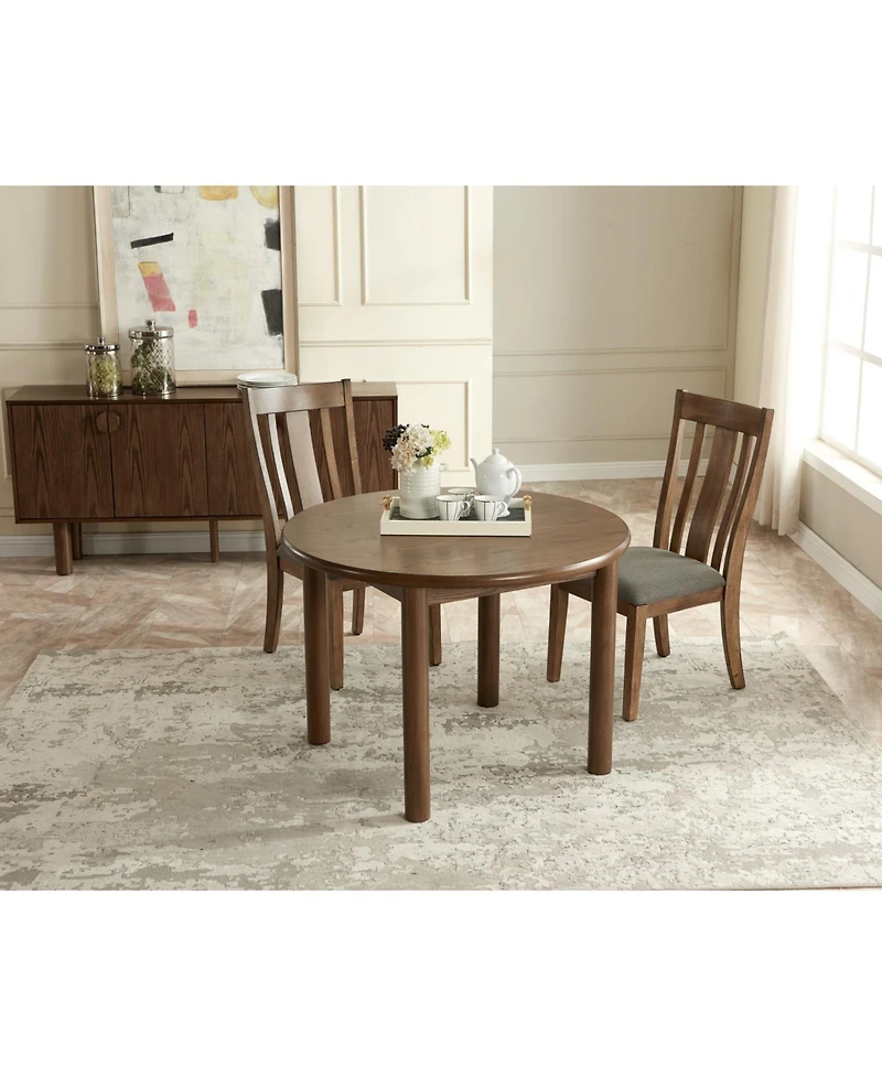 Streamdale 42" Round Retro Dining Table with Solid Wood Legs