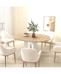 Streamdale Farmhouse Expandable Dining Table, 59", White