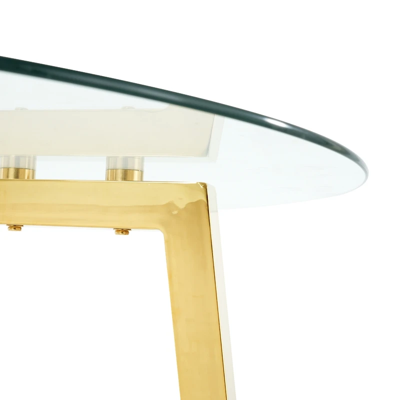 Streamdale FurnitureModern Round Glass Dining Table with Gold Legs (47.2")