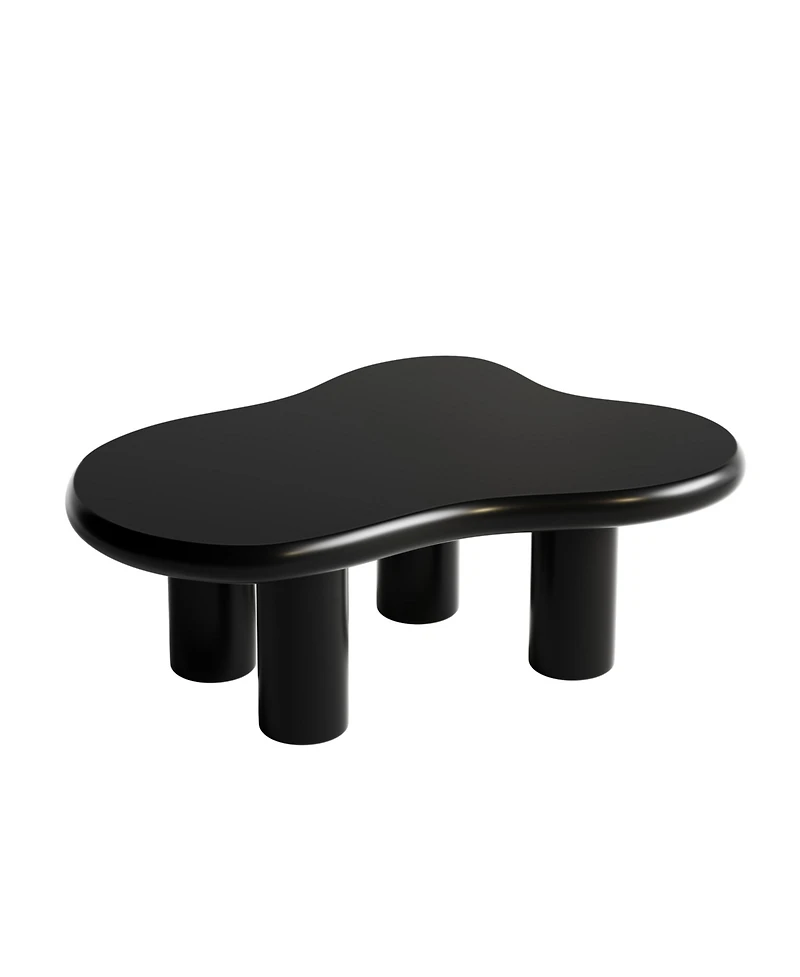 Streamdale Modern Cloud Coffee Table with Solid Legs (Black)