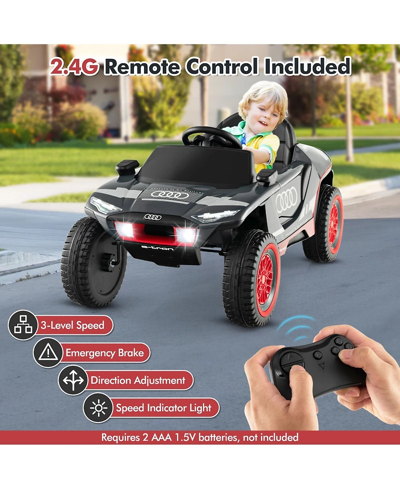 Gymax 12V Licensed Audi Kids Ride-On E-tron Racing Car w/Remote Control & Lights