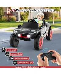 Gymax 12V Licensed Audi Kids Ride-On E-tron Racing Car w/Remote Control & Lights