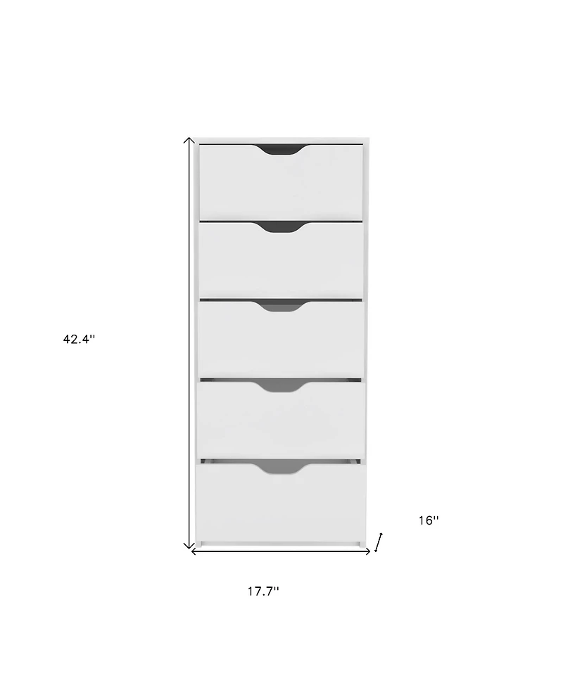 Five Drawer Standard Chest for Bedroom Storage and Clothes Organization