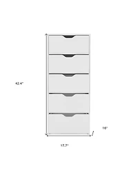Five Drawer Standard Chest for Bedroom Storage and Clothes Organization