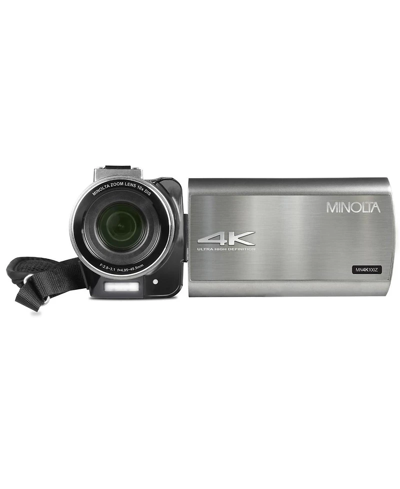 Minolta MN4K100Z 28MP 4K Ultra Hd 3.5" Touchscreen Night Vision Camcorder, Gunmetal