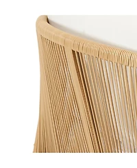 Streamdale Acacia & Wicker Outdoor Club Chair, Soft Cushion, Brown & Beige