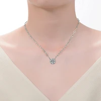 Round Bezel Set Clear Cubic Zirconia Solitaire Necklace