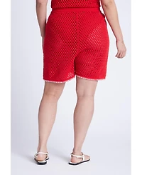 Eloquii Women's Crochet Knitted Short