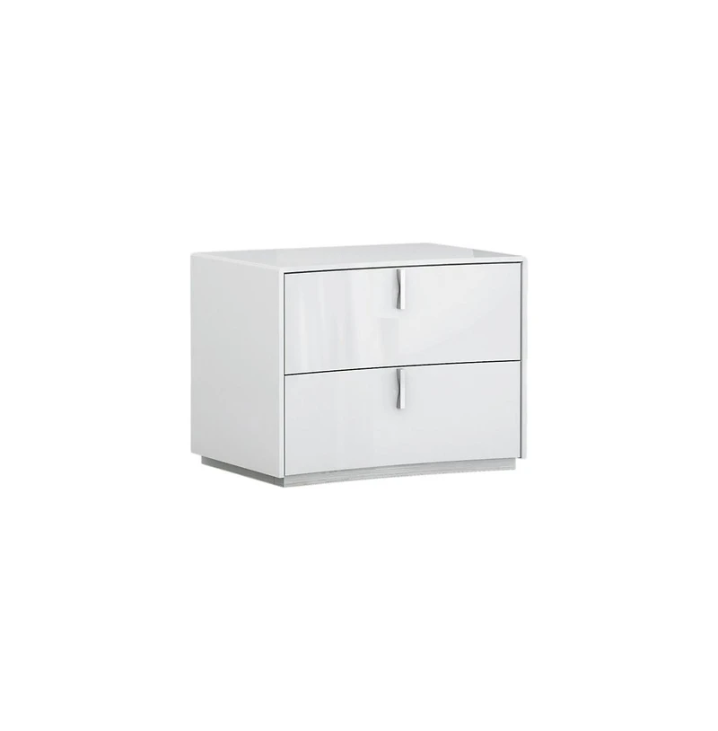 Contemporary Two-Drawer Nightstand – Manufactured Wood Design for Bedroom Storage