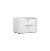 Contemporary Two-Drawer Nightstand – Manufactured Wood Design for Bedroom Storage