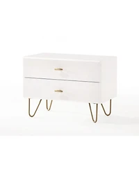 Contemporary Nightstand with Two Drawers for Bedroom Storage and Bedside Use