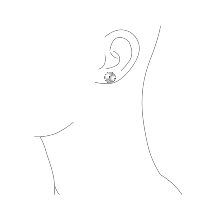 Bling Jewelry Minimalist Plain Simple Round Bead Ball Tragus Cartilage Stud Earrings Shiny Polish .925 Sterling Silver