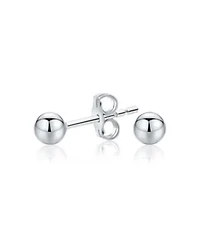 Bling Jewelry Minimalist Plain Simple Round Bead Ball Tragus Cartilage Stud Earrings Shiny Polish .925 Sterling Silver