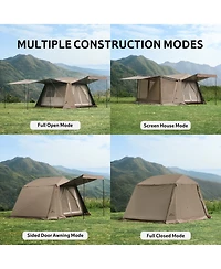 Naturehike Village Camping Tent,4/6/8 Person Tents for Camping, 60S Easy Setup Instant Tent for Family Camping