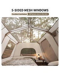 Naturehike Village Camping Tent,4/6/8 Person Tents for Camping, 60S Easy Setup Instant Tent for Family Camping