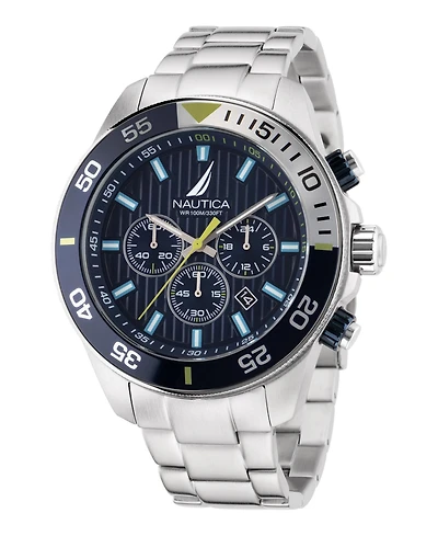 Nautica Men's Analog Silver-Tone Stainless Steel Watch Set