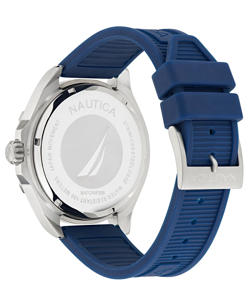 Nautica Men's Analog Blue Silicone Watch, 48mm