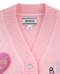 Guess Baby Girls Patch Applique Long Sleeve Cardigan Sweater