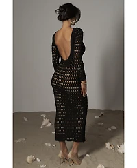 Jluxlabel Women's Terra Cotta Serene Wonders Crochet Dress