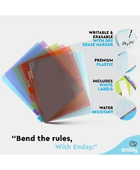 Binder Dividers with Tabs, 8 Dividers for 3 Ring Binder Standard Index Folder Dividers, Plastic Multicolor Dividers with White Insertable Tabs –