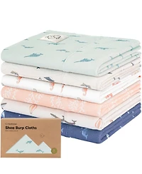 KeaBabies 6pk Shea Baby Burp Cloths for Boys and Girls, Burping Babies, Newborn