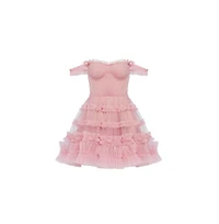 Milla Women's Flirty ruffled tulle mini dress misty rose