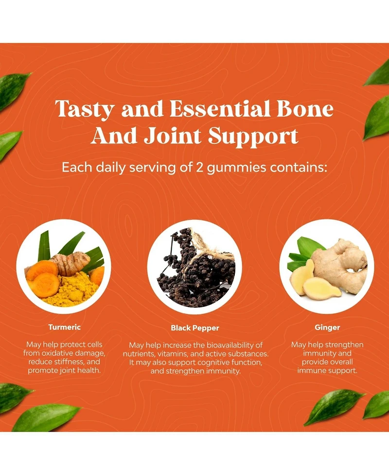 Turmeric Curcumin Gummies | Immune Booster Turmeric Gummies | for Joint Support and Advanced Skin Care | Peach Flavor | 60ct
