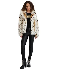 Karl Lagerfeld Paris Women's Leopard-Print Faux-Fur Coat